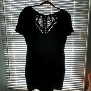 Design lab black suede dress
